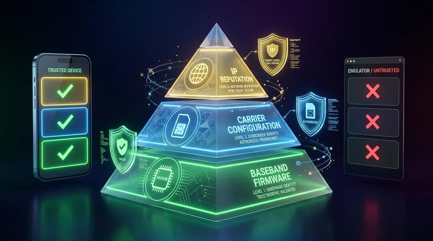 Network Fingerprinting: Baseband & Carrier Config Determine Account Safety