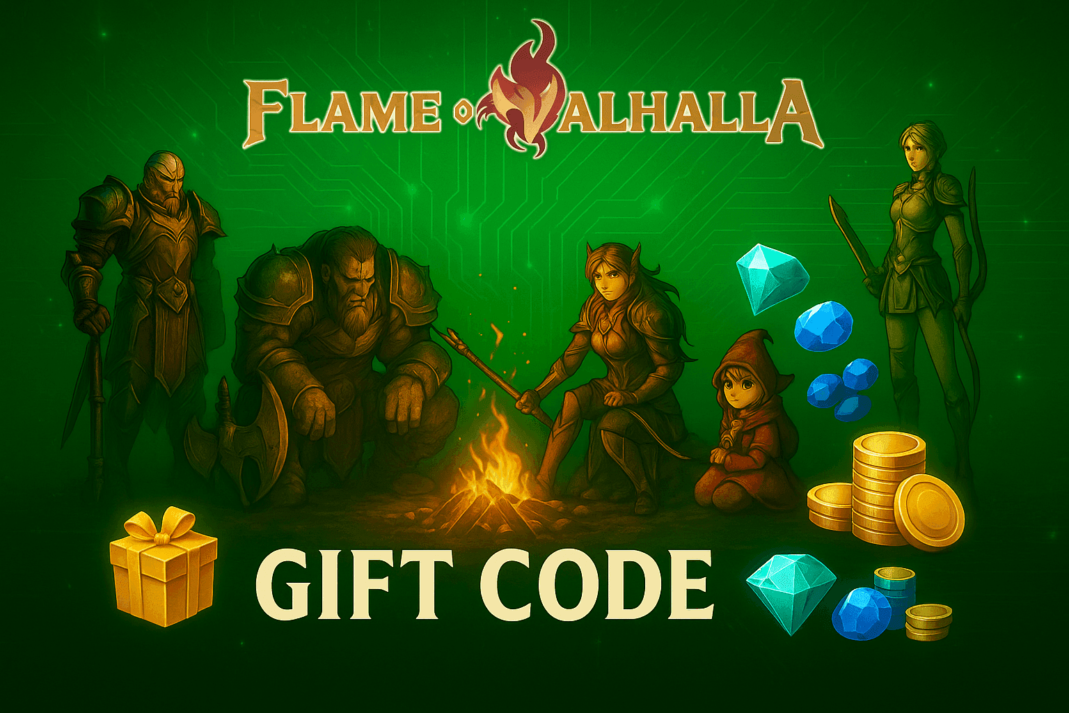 Cover image for the article: Flame of Valhalla 최신 선물 코드 2025년 11월 – 무료 귀속 다이아, 보석, 보상 받기!