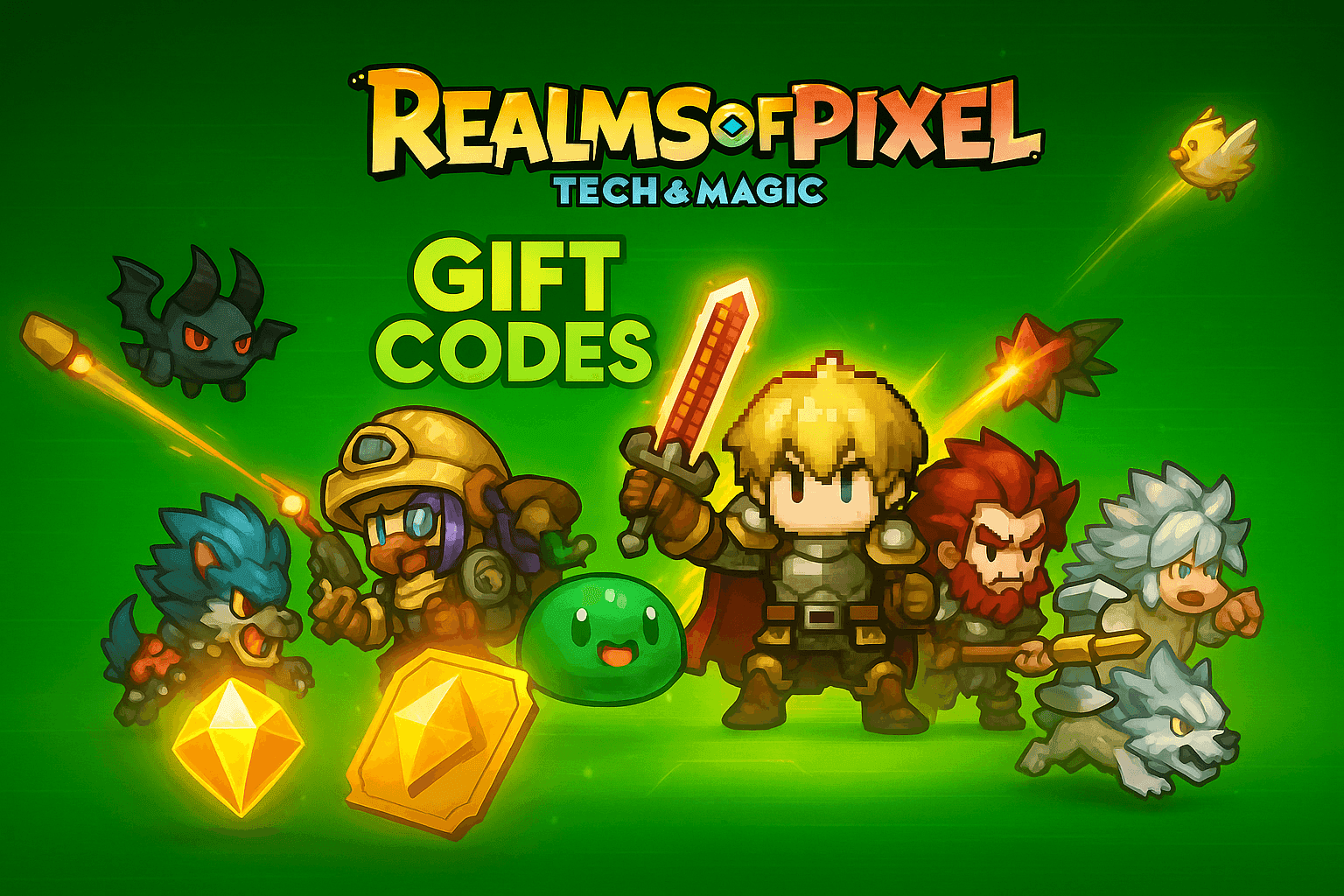 Cover image for the article: Realms of Pixel 코드 2025년 11월: 무료 래디언트 젬!