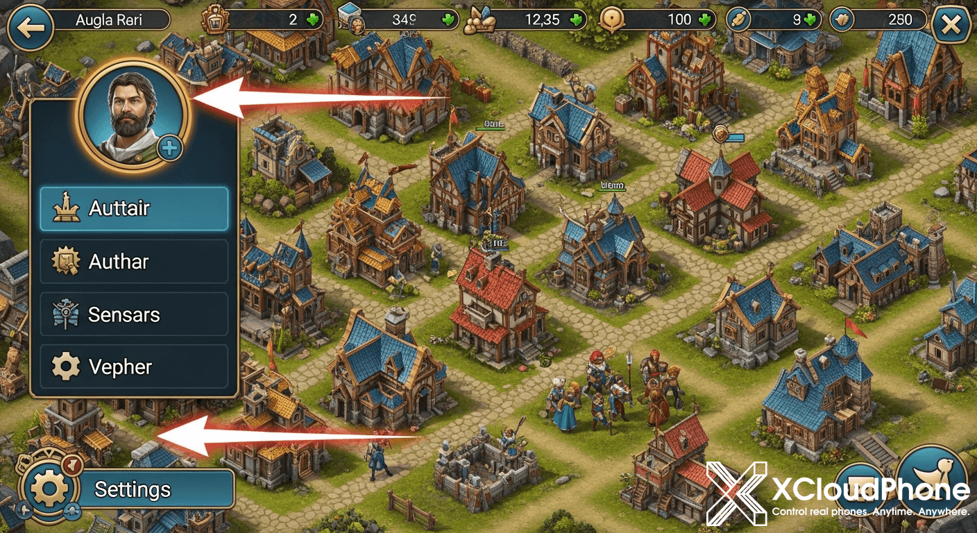 Tap avatar/profile top-left → Settings (gear icon bottom-left).