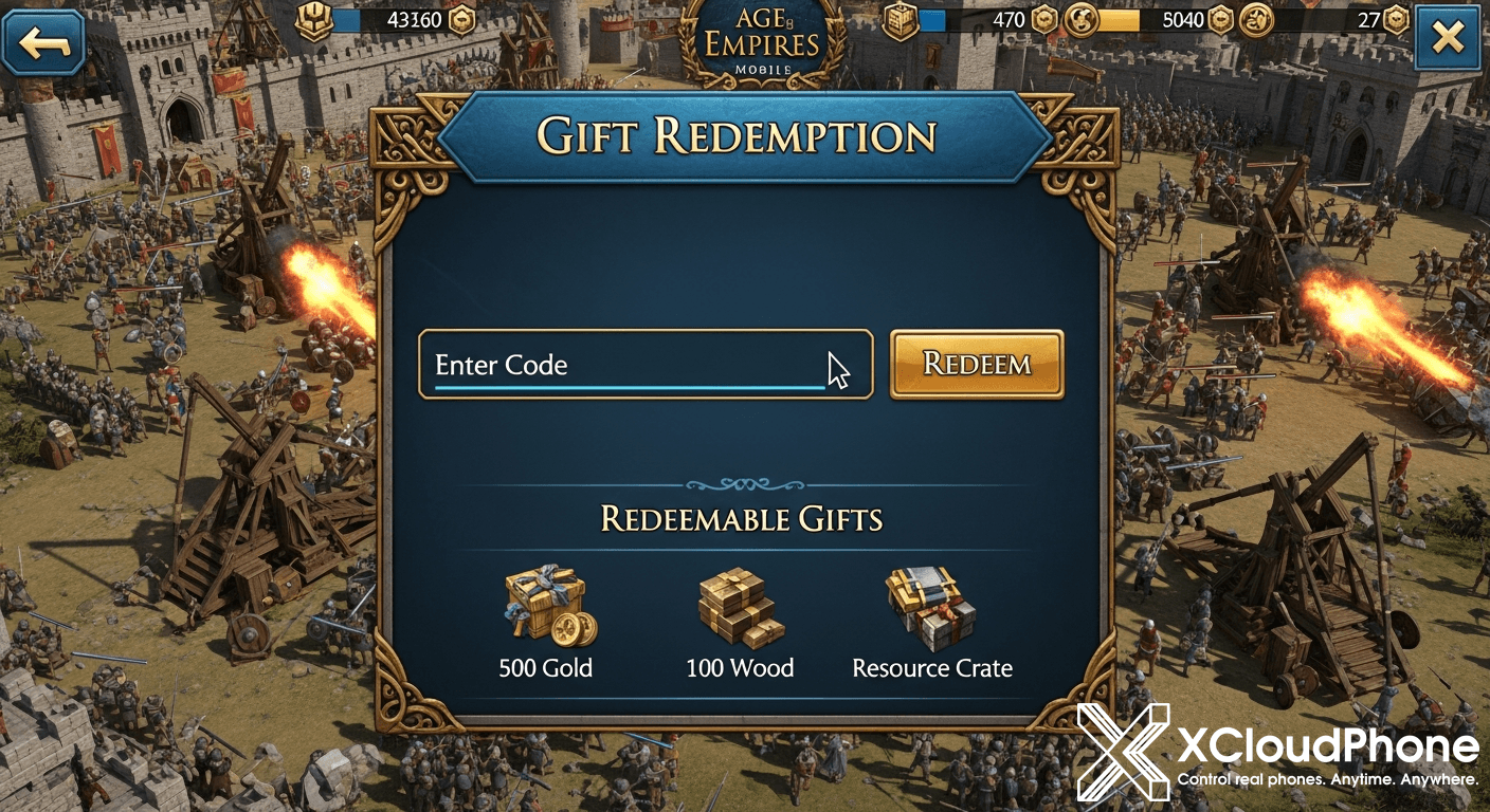 Choose Gift Redemption (big gift box) → Paste code from above table.