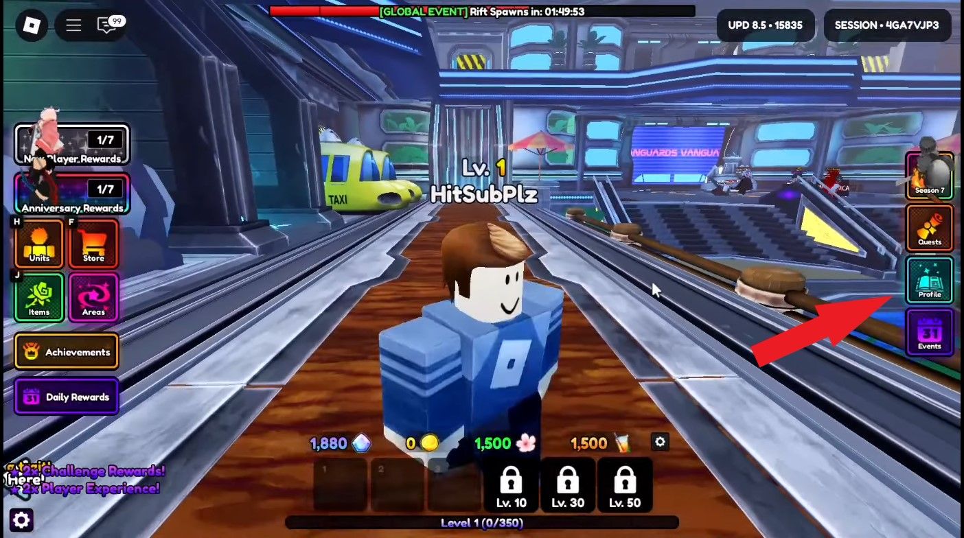 Step 2: Click 'Profile' button on the right