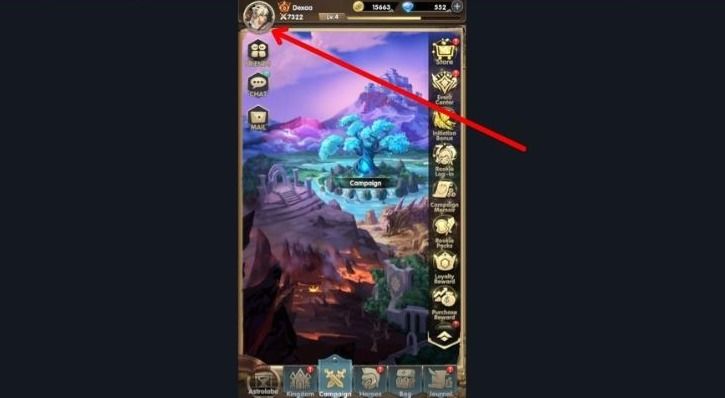 Step 2: Tap avatar/profile icon at top-left.