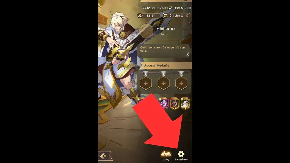 Step 3: Select Settings (gear icon) at bottom-right.