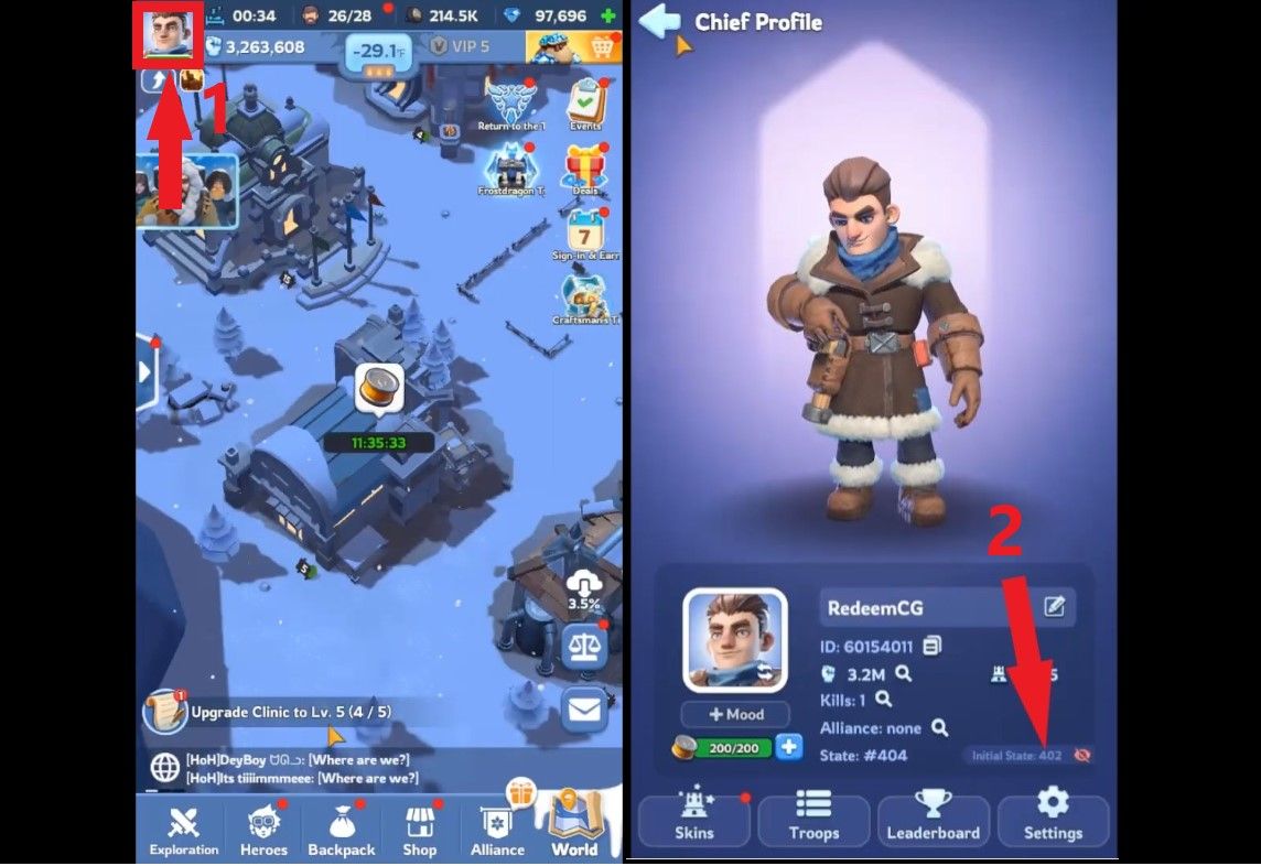 Step 2: Tap avatar top-left > Settings (gear icon below).
