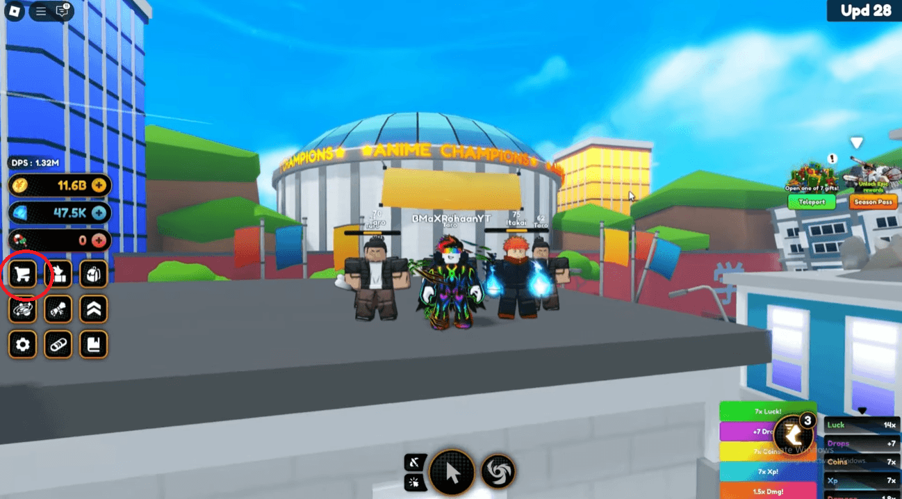 Tap the Shopping Cart icon on the left.