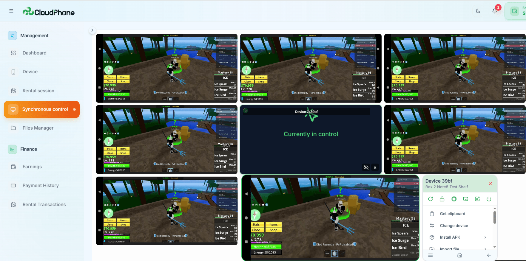 Using XCloudPhone to AFK wait for Full Moon and hunt Secret Islands in Blox Fruits, optimal solution for V4 awakening journey.