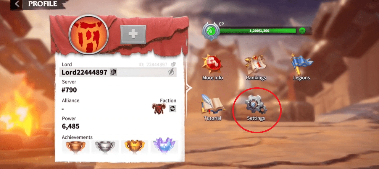 Select Settings menu.