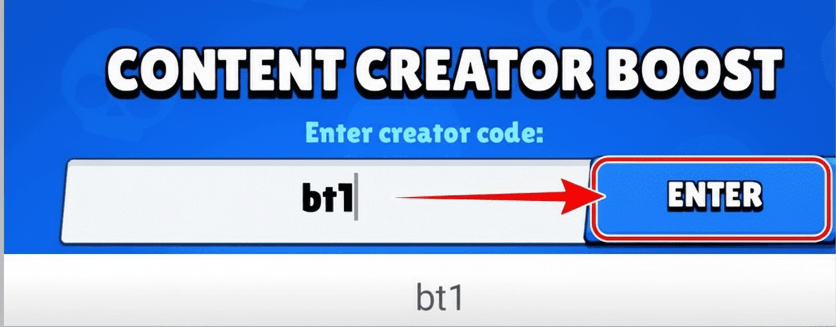 Step 3: Enter the provided Brawl Stars code, click Enter.