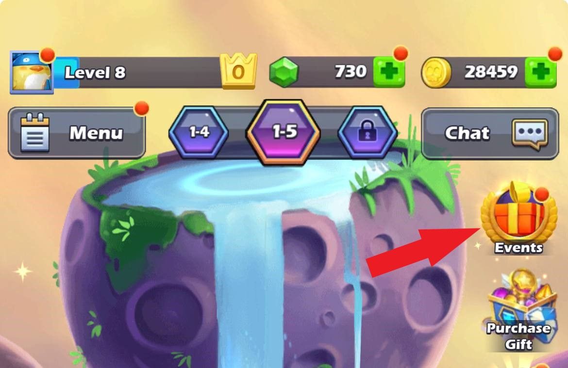 Passo 1: Acesse o jogo, encontre o ícone de caixa de presentes no canto superior direito da tela. Toque neste ícone para abrir o menu de presentes.