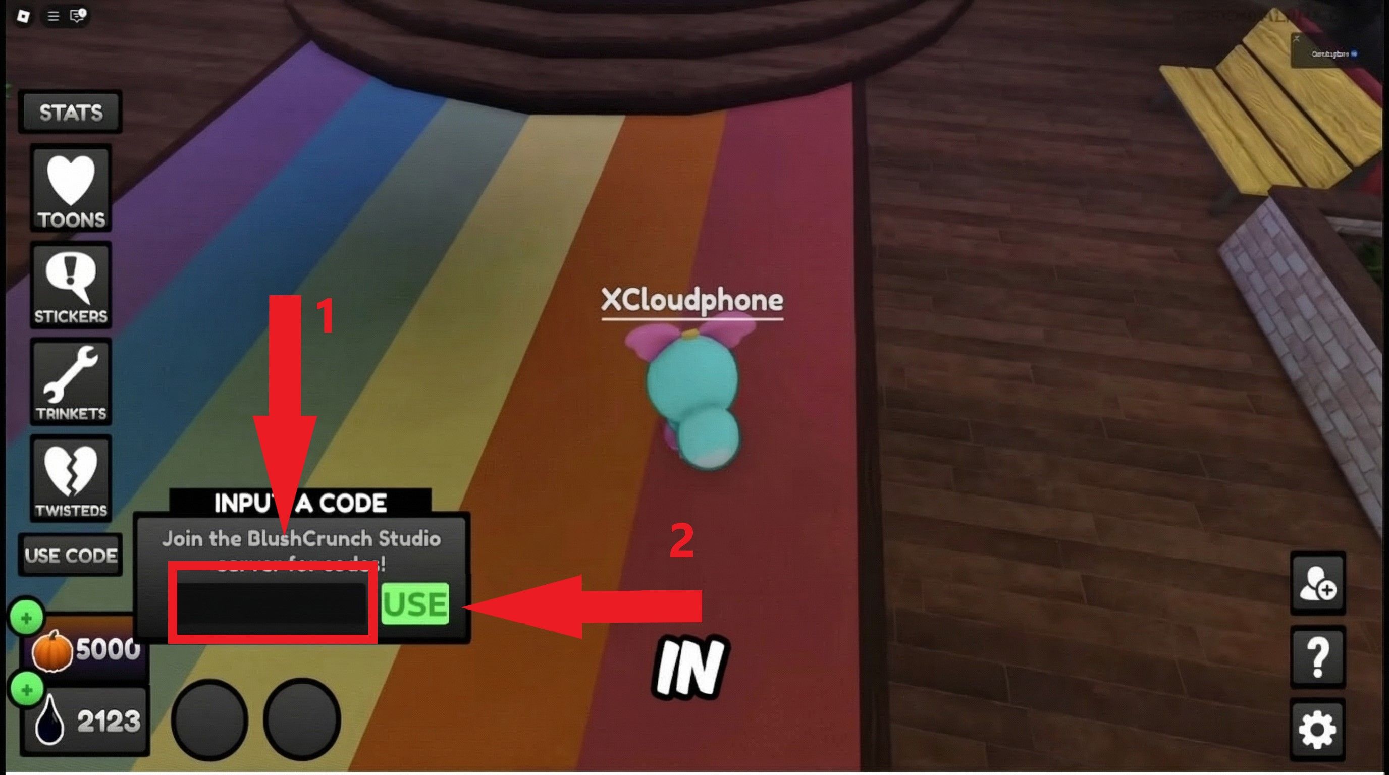 Step 3: Enter code (case-insensitive), press Use green – instant reward!