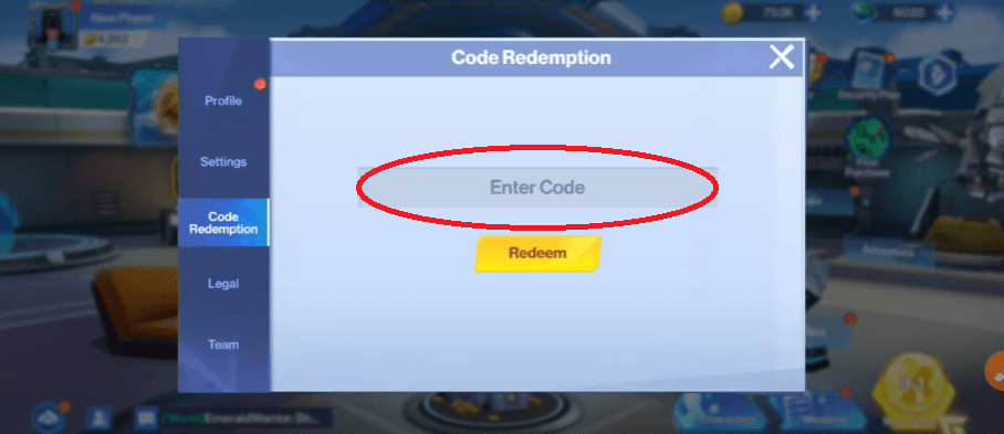 Copy code from the table and paste into input box.