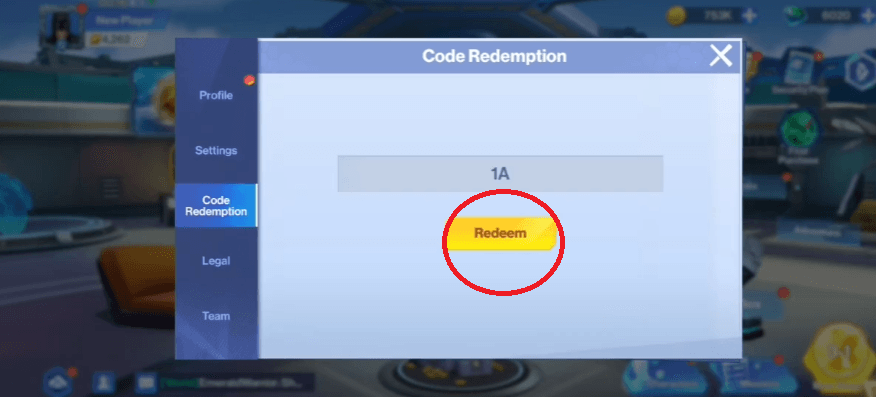 Press Redeem and check Mailbox.