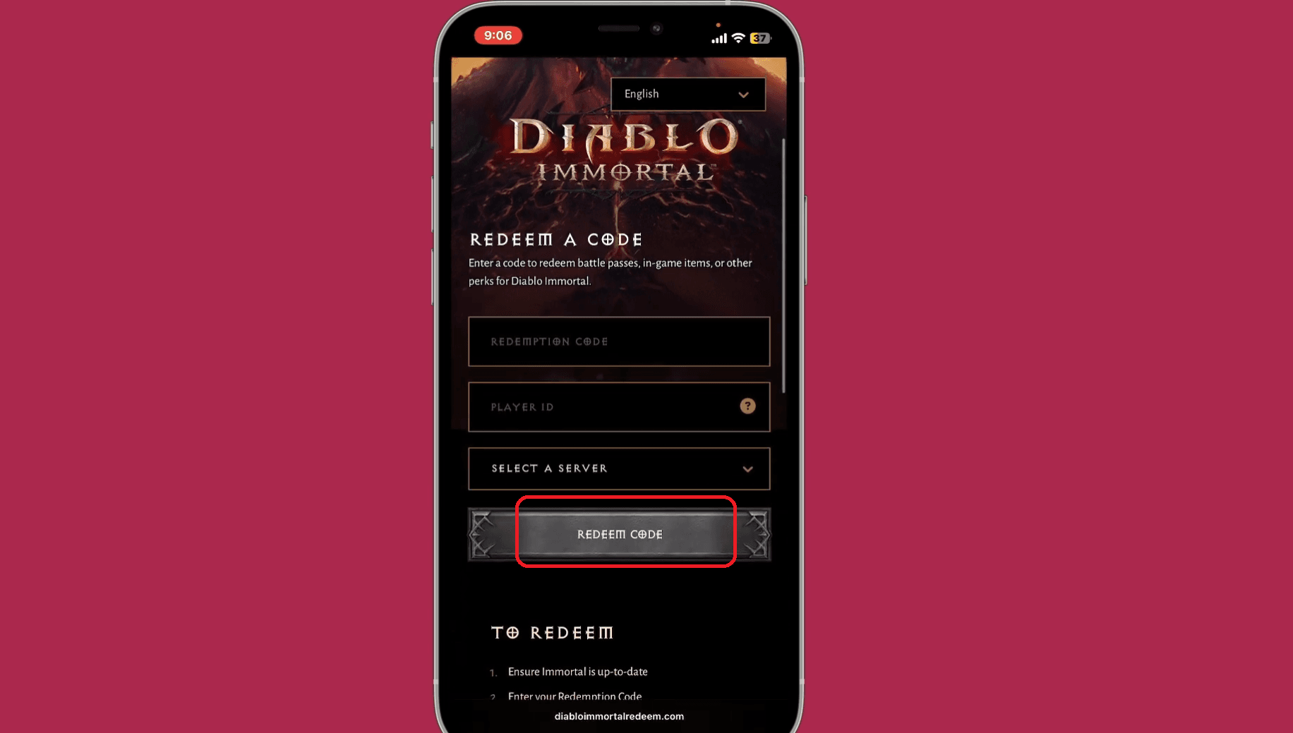 Press Redeem – success shows 'Claimed'!
