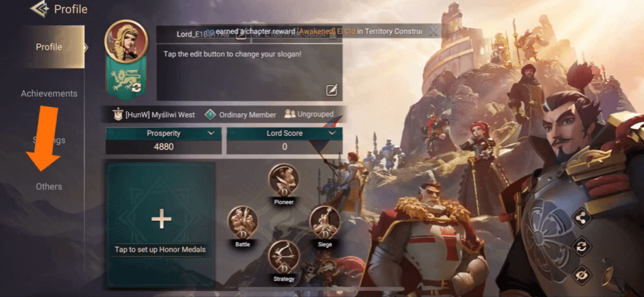 Choose 'Others' tab.