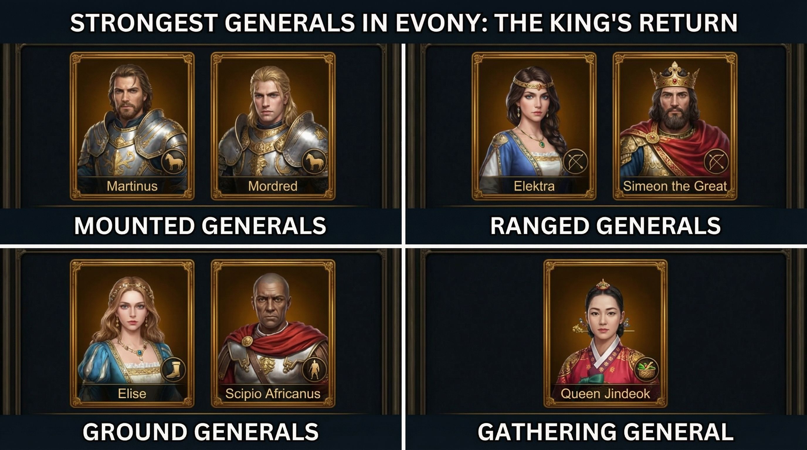 ⚔️ Top Generals by Role