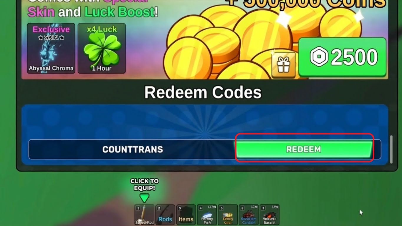 Tippe auf Einlösen – Belohnung landet direkt im Inventar!