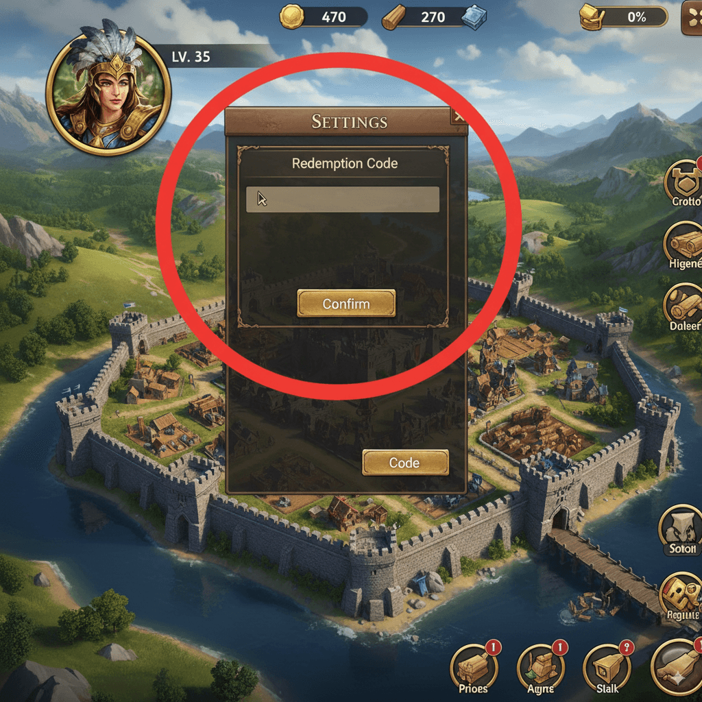 Redemption Code window, arrow pointing to input box
