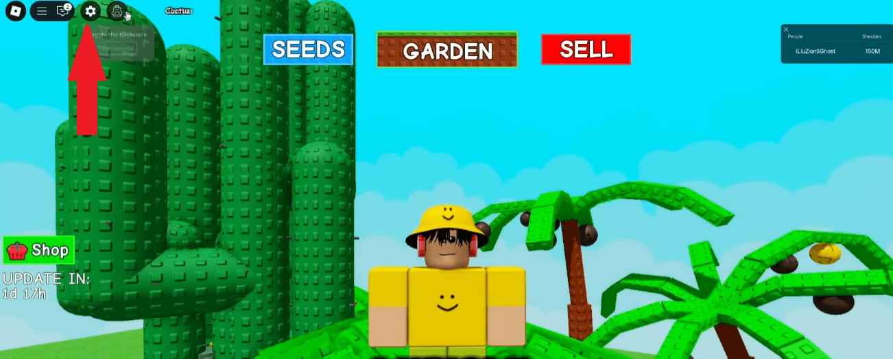 Нажмите значок шестеренки (Настройки) в верхнем левом углу.