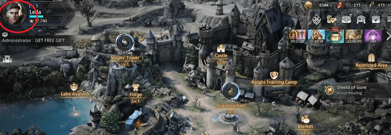 Open game, tap Avatar top-left to go to Settings.