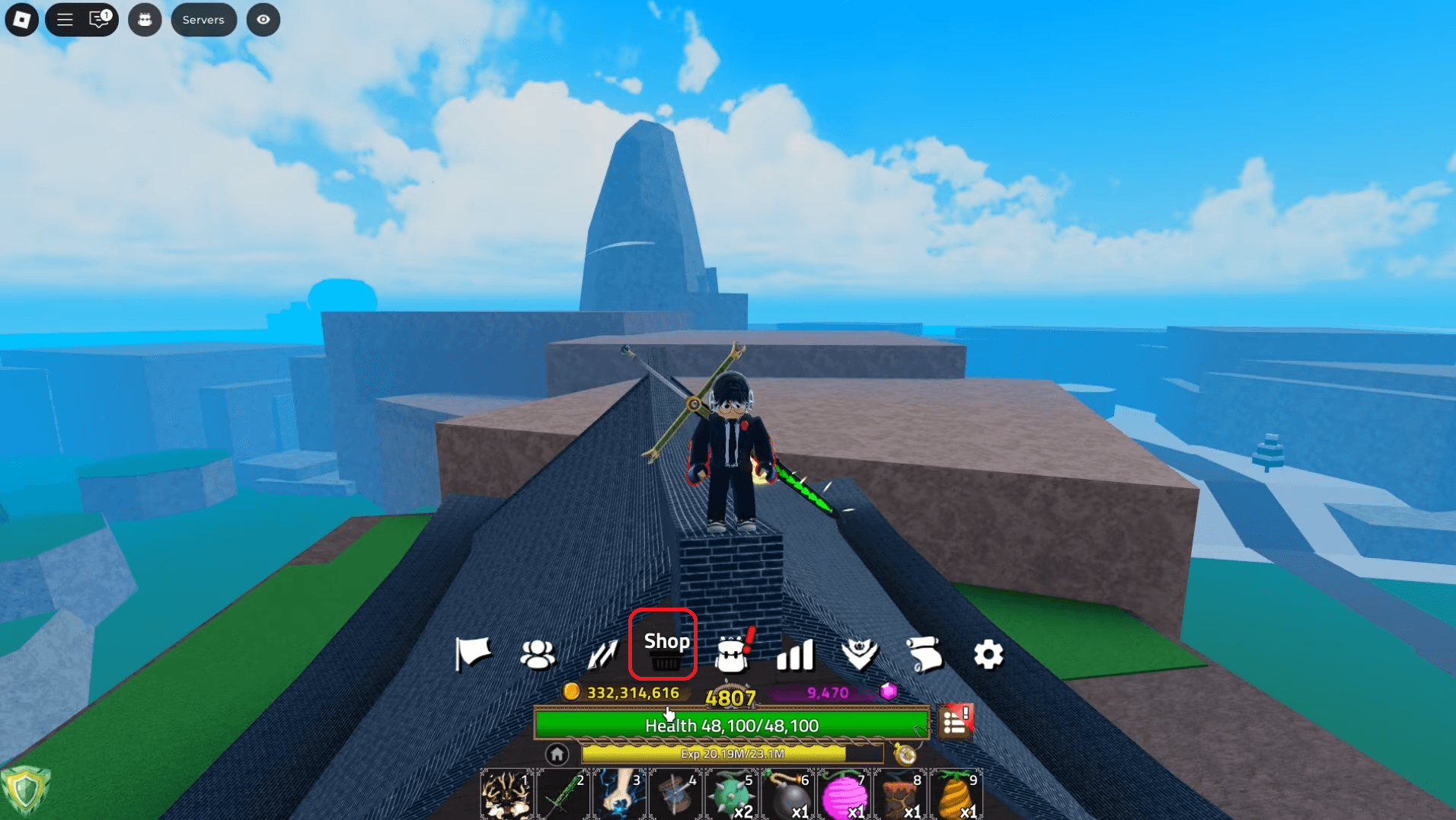 Click Shopping Basket/Shop icon.