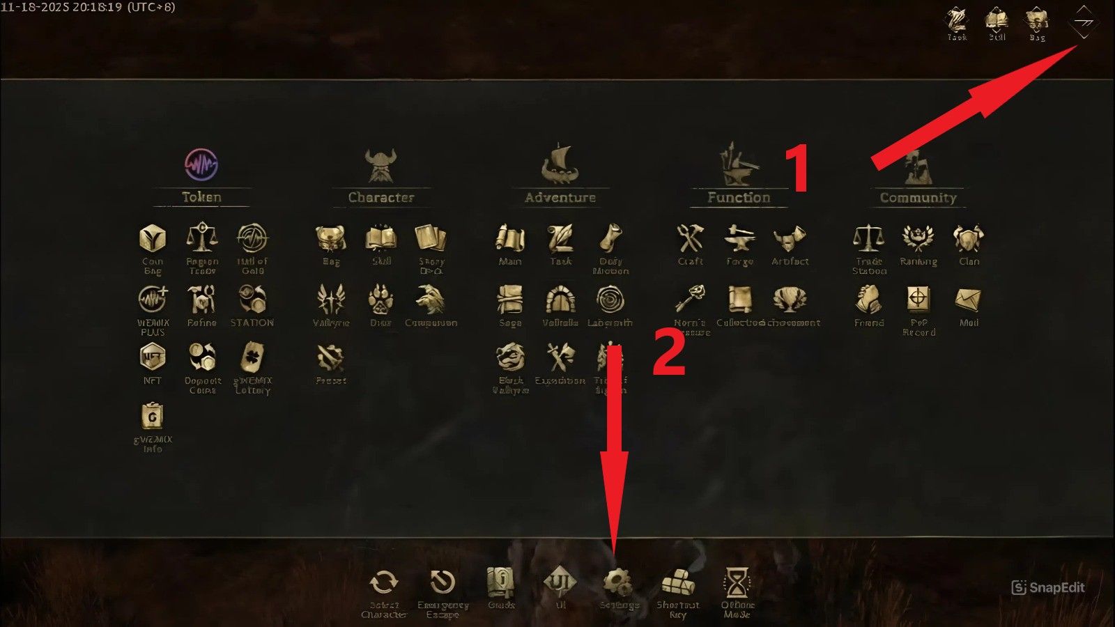 Step 2: On main screen, tap top right icon, then select Settings
