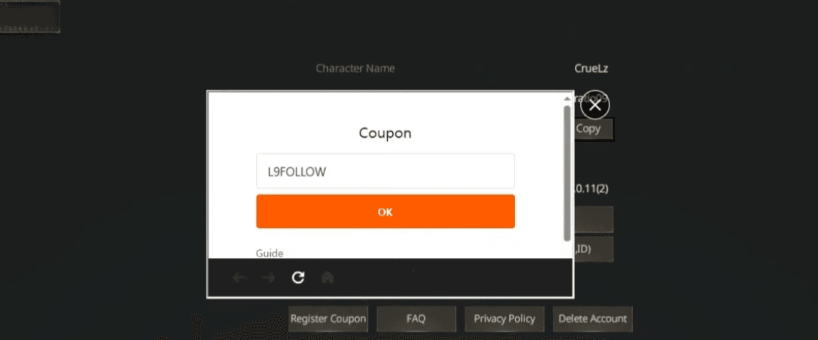 Colar código na caixa Digite o Número do Cupom → OK.