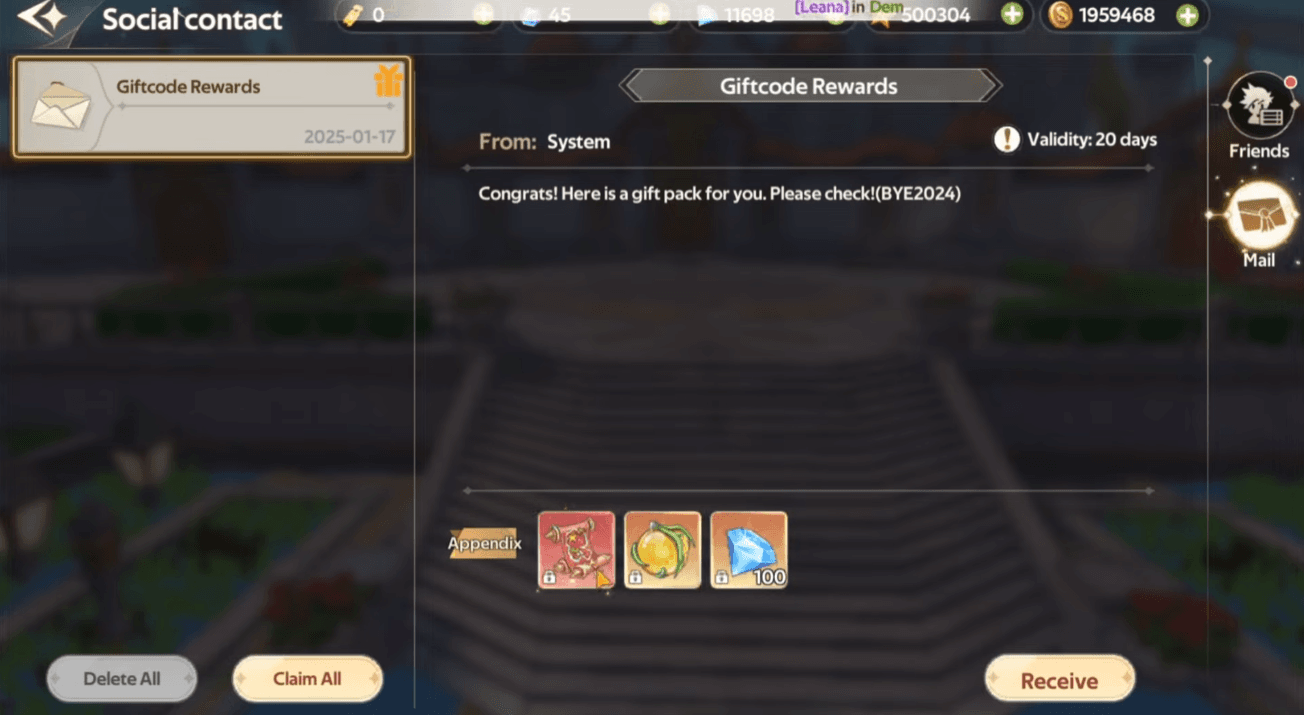 Check rewards in Mail or Inventory – claim immediately!