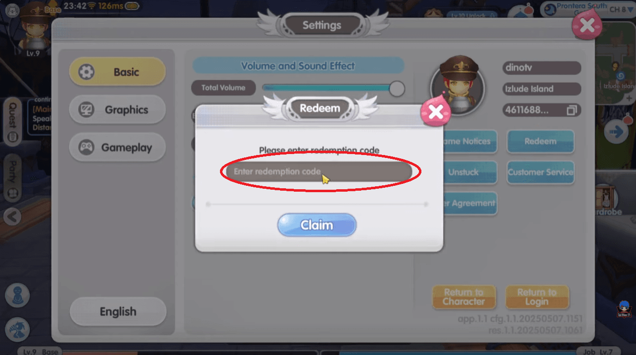 Copy code from table above, paste into input box (avoid typing manual).