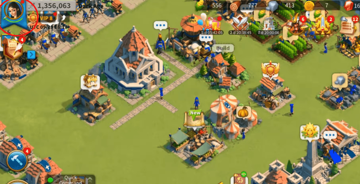 Open game, tap avatar (profile) top-left corner.