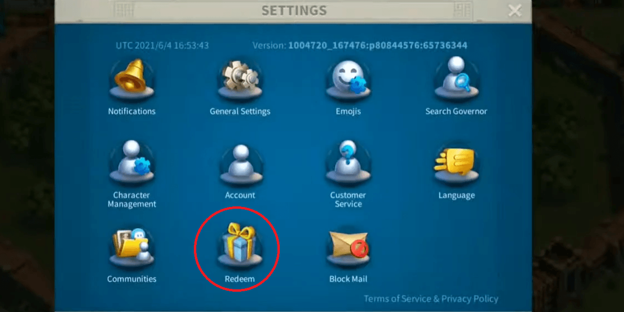Tap Redeem (gift icon).