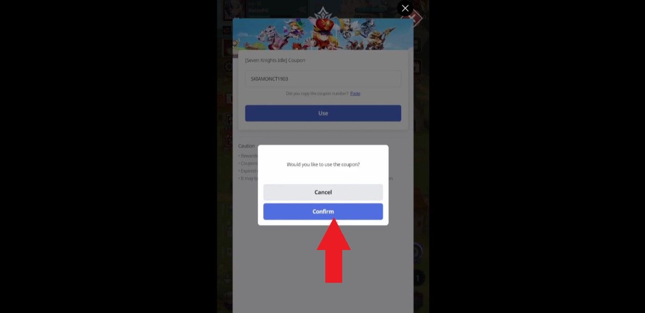 Step 5: Tap Confirm – rewards in Mailbox.