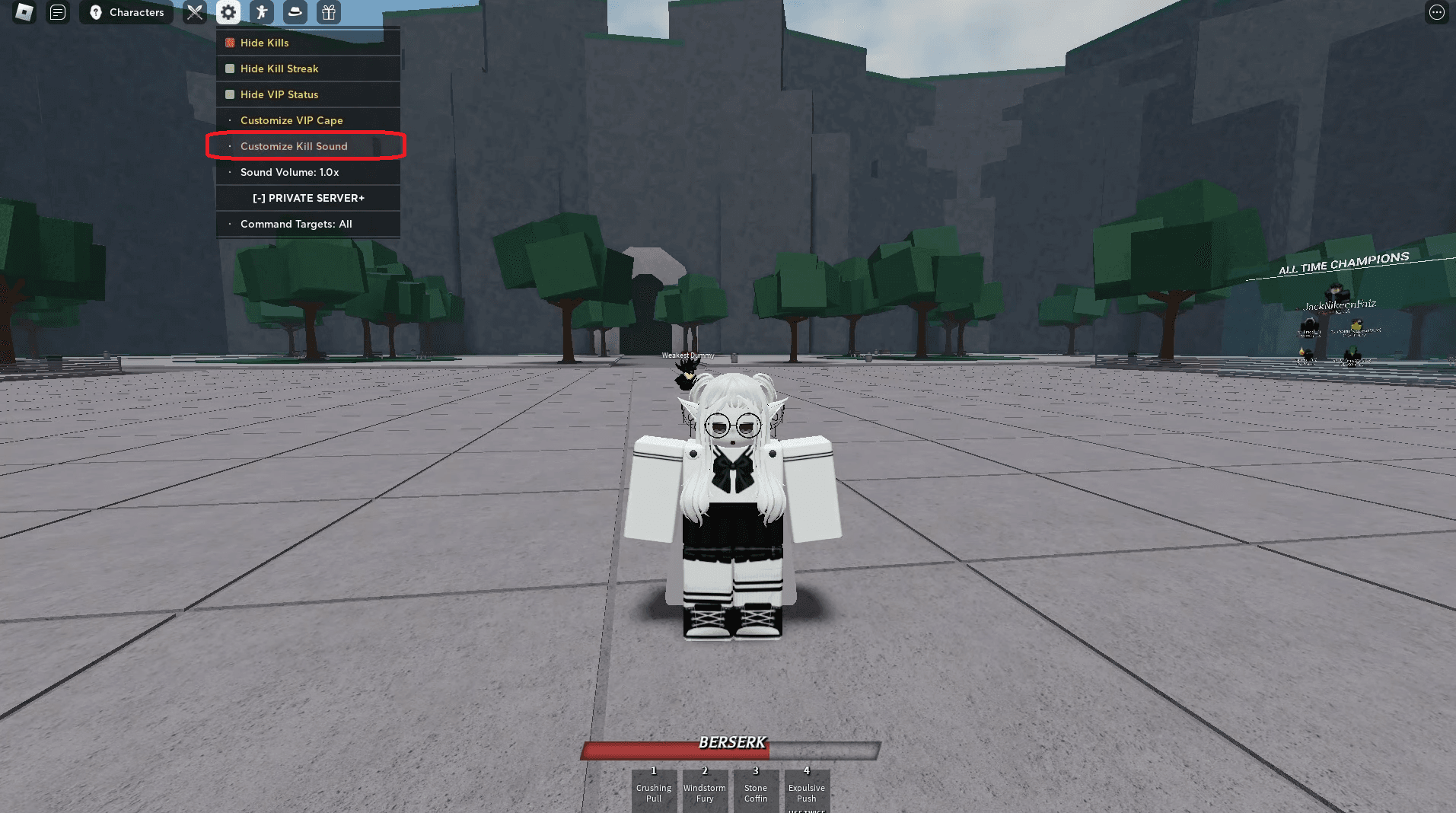 Chọn Customize Kill Sound – mua pack 199 Robux (một lần duy nhất, đáng đầu tư cho flex).