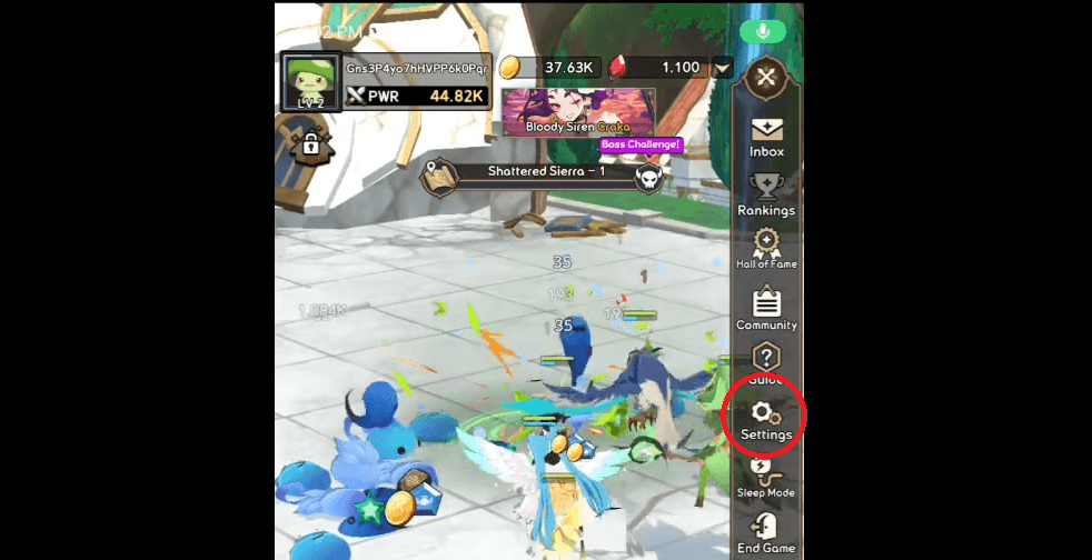 Tap Menu (top right corner) > Settings.