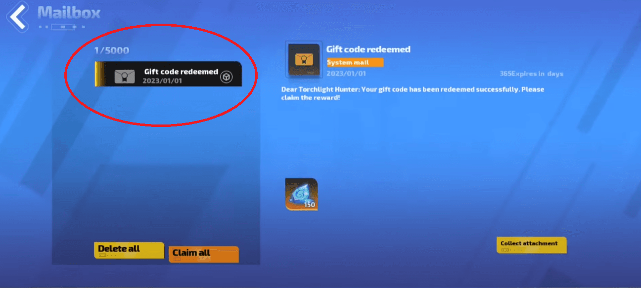 Kiểm tra Mail (Menu > Mail) để nhận thưởng ngay lập tức.