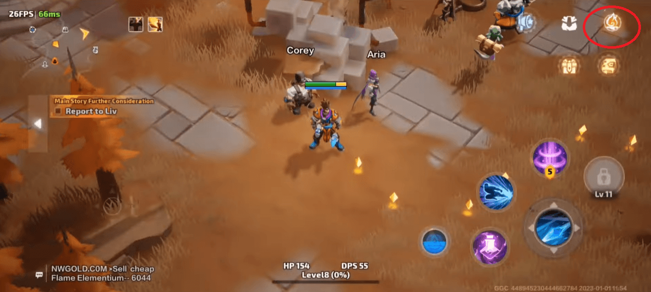 Nhấp icon Flimsy Light (ngọn lửa cam) góc trên phải.