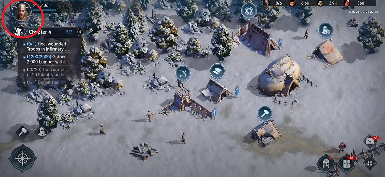 Open Viking Rise → Tap avatar (top-left corner).