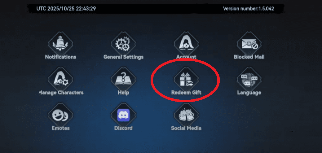 Tap Gift/Redeem icon (right box).